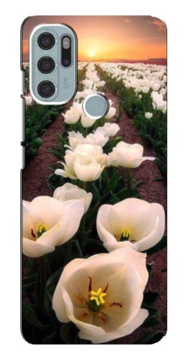 Силиконовый чехол с изображением "Поле тульпанов " для Motorola MOTO G60s