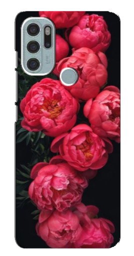 Чехол с принтом "Яркие пионы" для Motorola MOTO G60s