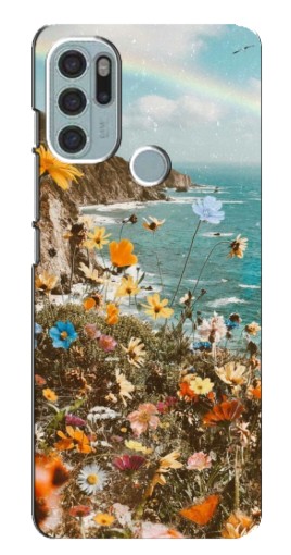Силиконовый чехол с изображением "Яркие полевые цветы" для Motorola MOTO G60s