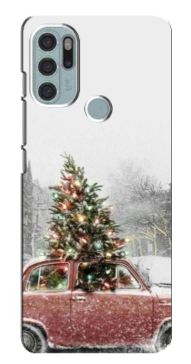 Силиконовый чехол с изображением "Елка в машине" для Motorola MOTO G60s