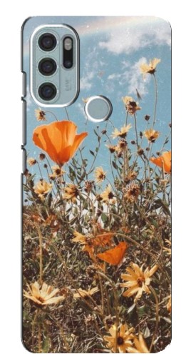 Чехол с принтом "Желтые цветы" для Motorola MOTO G60s