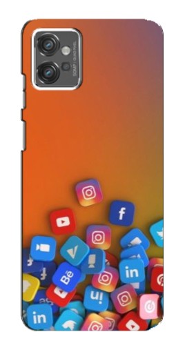 Чехол с картинкой "Иконки соц сетей" для Motorola MOTO G23