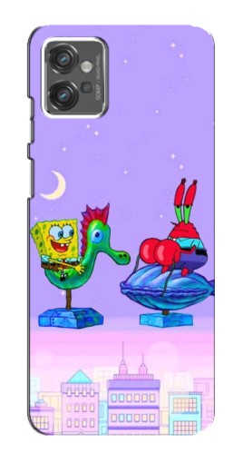 Чехол с картинкой "Крабс и Спанч Боб" для Motorola MOTO G23