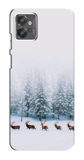 Чехол с печатью "Олени в лесу" для Motorola MOTO G23