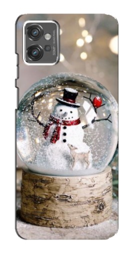 Чехол с принтом "Снеговик в шаре" для Motorola MOTO G23