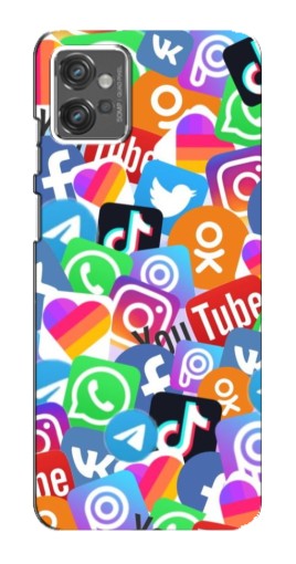 Чехол с печатью "Яркие иконки" для Motorola MOTO G23