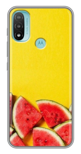 Силиконовый чехол с изображением "Арбузики на желтом" для Motorola MOTO E40
