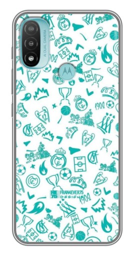 Силиконовый чехол с изображением "Атрибутика Real Madrid" для Motorola MOTO E40