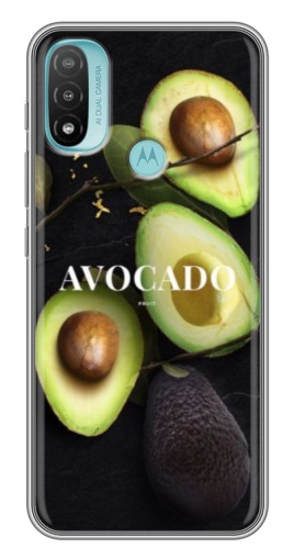 Чехол с печатью "Авокадо на черном" для Motorola MOTO E40
