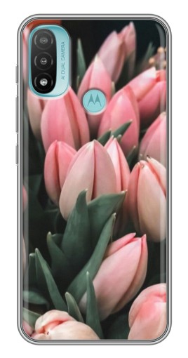 Чехол с картинкой "Букет тюльпанов" для Motorola MOTO E40