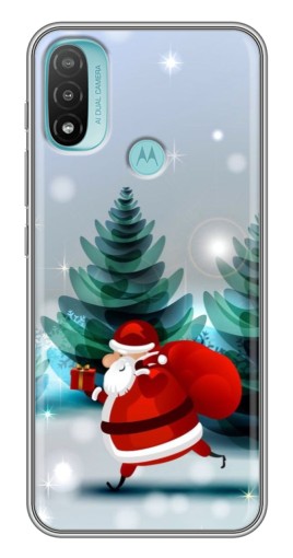 Чехол с печатью "Дед Мороз с подарком" для Motorola MOTO E40
