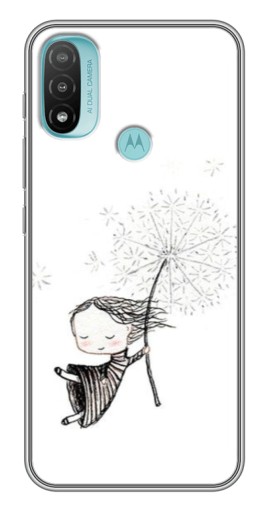 Чехол с картинкой "Девочка с одуванчиком" для Motorola MOTO E40