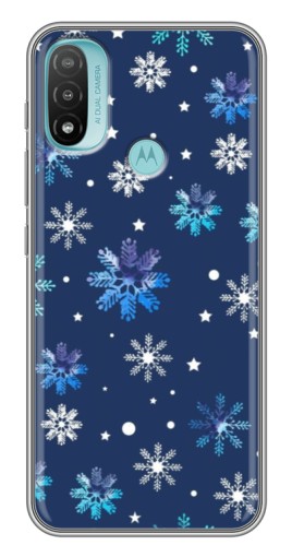 Силиконовый чехол с изображением "Фон с снежинками" для Motorola MOTO E40