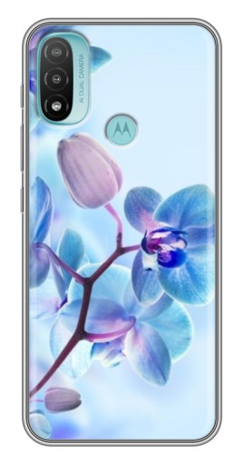 Силиконовый чехол с изображением "Голубые орхидеи" для Motorola MOTO E40