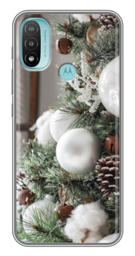 Чехол с принтом "Игрушки на елке" для Motorola MOTO E40