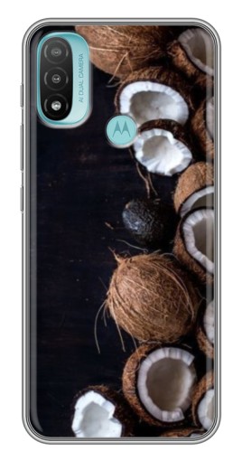 Силиконовый чехол с изображением "Кокосы на черном" для Motorola MOTO E40