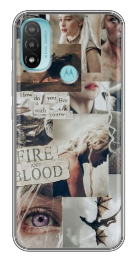 Силиконовый чехол с изображением "Коллаж Дейнерис" для Motorola MOTO E40