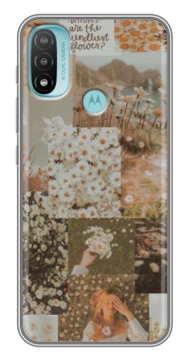 Чехол с картинкой "Коллаж ромашек " для Motorola MOTO E40