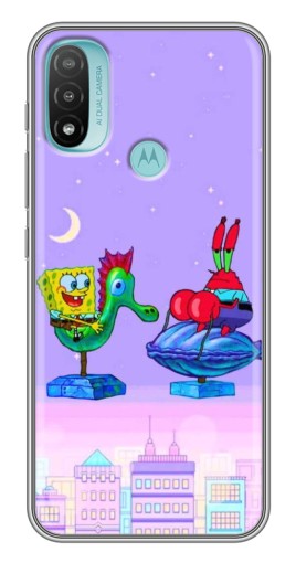 Чехол с принтом "Крабс и Спанч Боб" для Motorola MOTO E40