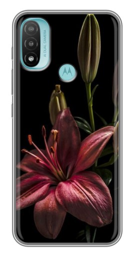 Силиконовый чехол с изображением "Красная лилия " для Motorola MOTO E40