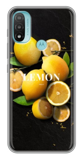 Чехол с принтом "Лимон на черном" для Motorola MOTO E40