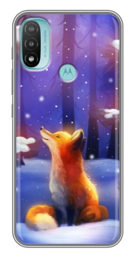 Чехол с печатью "Лисичка в лесу" для Motorola MOTO E40