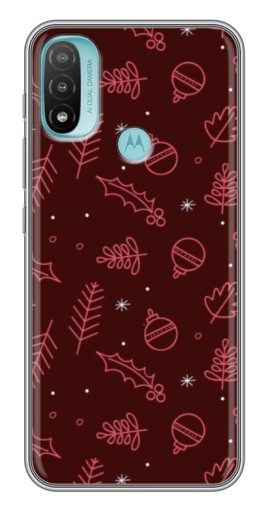 Силиконовый чехол с изображением "Листочки и шары" для Motorola MOTO E40