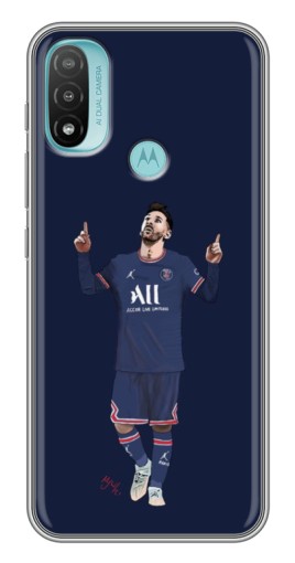 Чехол с печатью "Месси в ПСЖ" для Motorola MOTO E40