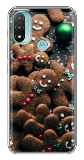 Чехол с принтом "Новогодние человечки" для Motorola MOTO E40