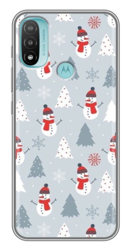 Чехол с принтом "Новогодний фон" для Motorola MOTO E40