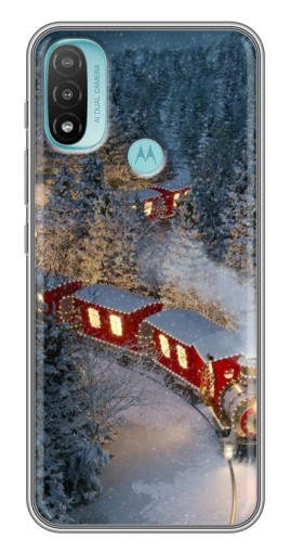 Чехол с принтом "Новогодний поезд" для Motorola MOTO E40