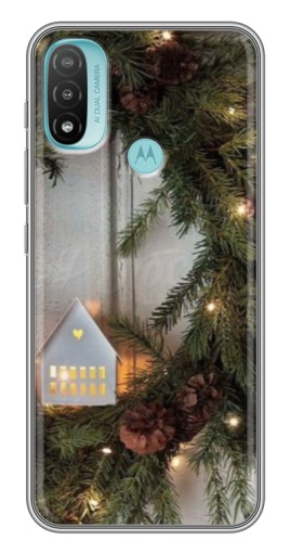 Чехол с печатью "Новогодний венок" для Motorola MOTO E40