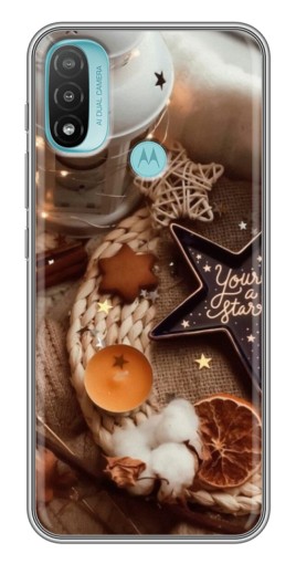 Силиконовый чехол с изображением "Новогодняя атмосфера" для Motorola MOTO E40