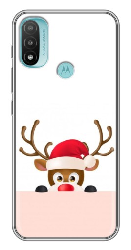 Силиконовый чехол с изображением "Олень в шапке" для Motorola MOTO E40