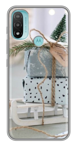 Чехол с печатью "Подарки на санках" для Motorola MOTO E40