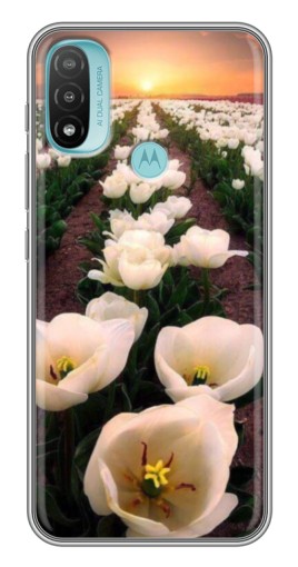 Силиконовый чехол с изображением "Поле тульпанов " для Motorola MOTO E40
