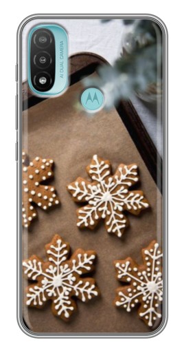 Чехол с печатью "Пряничные снежинки" для Motorola MOTO E40