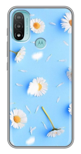 Чехол с картинкой "Ромашковый фон" для Motorola MOTO E40