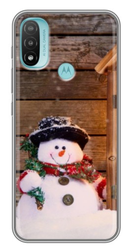 Чехол с принтом "Рождественский снеговик" для Motorola MOTO E40