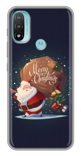 Силиконовый чехол с изображением "Санта с подарками" для Motorola MOTO E40