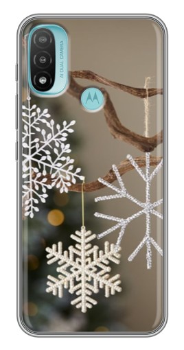 Силиконовый чехол с изображением "Снежинки на ветке" для Motorola MOTO E40