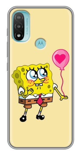 Силиконовый чехол с изображением "СпанчБоб с шариком" для Motorola MOTO E40