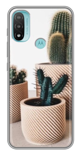 Чехол с картинкой "стильные кактусы" для Motorola MOTO E40