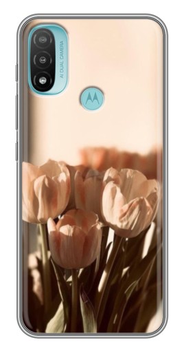 Силиконовый чехол с изображением "Тюльпаны на солнце" для Motorola MOTO E40