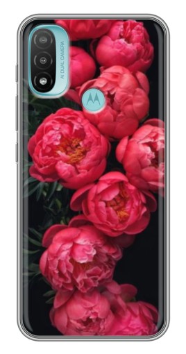 Силиконовый чехол с изображением "Яркие пионы" для Motorola MOTO E40