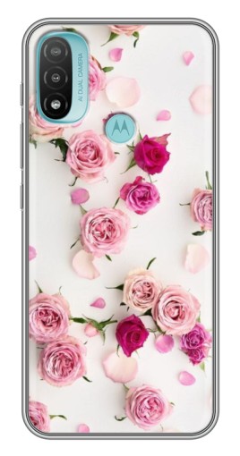 Чехол с картинкой "Яркие розы" для Motorola MOTO E40
