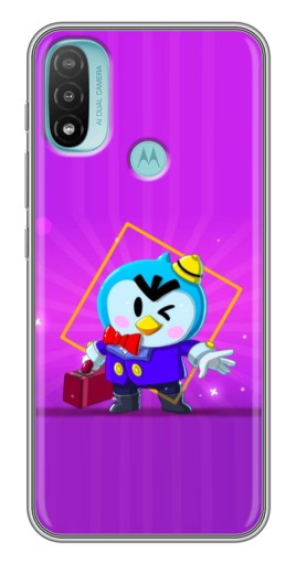 Чехол с картинкой "Яркий пингвин" для Motorola MOTO E40