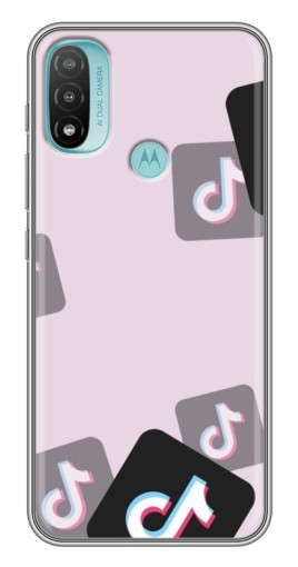 Силиконовый чехол с изображением "Значки ТикоТока" для Motorola MOTO E40
