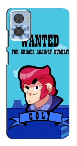 Чехол с печатью "WANTED COLT" для Motorola MOTO E22