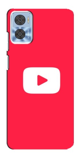 Чехол с картинкой "YouTube Кнопка" для Motorola MOTO E22
